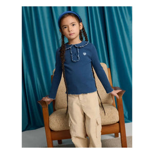 Gingersnaps - Geraldine Ribbed T-Shirt | Blue