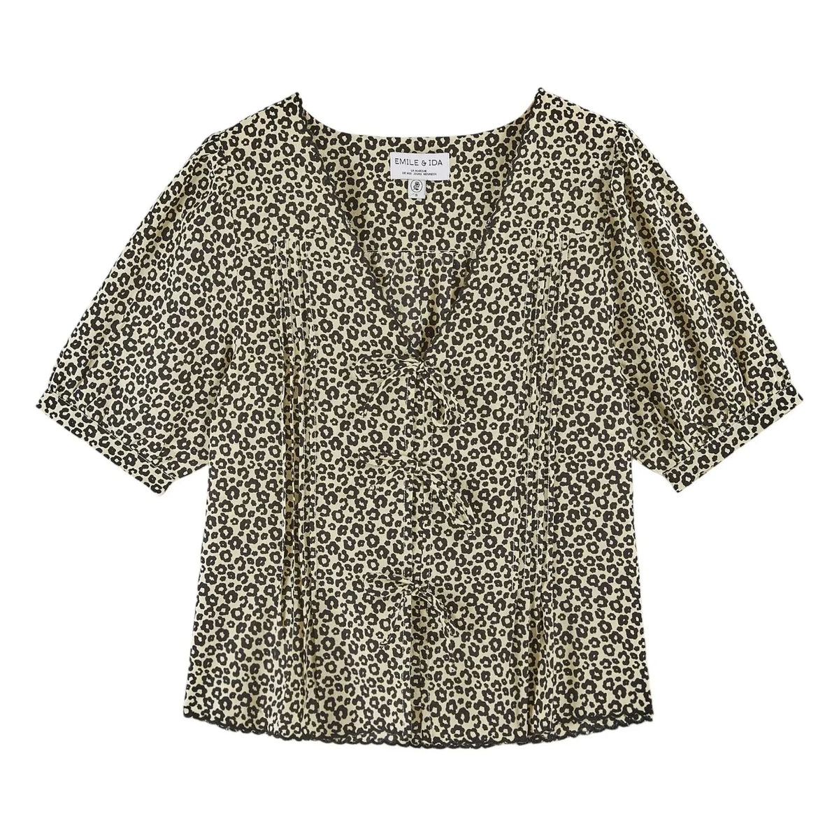 Emile et Ida - Blaise Leopard Blouse | Black