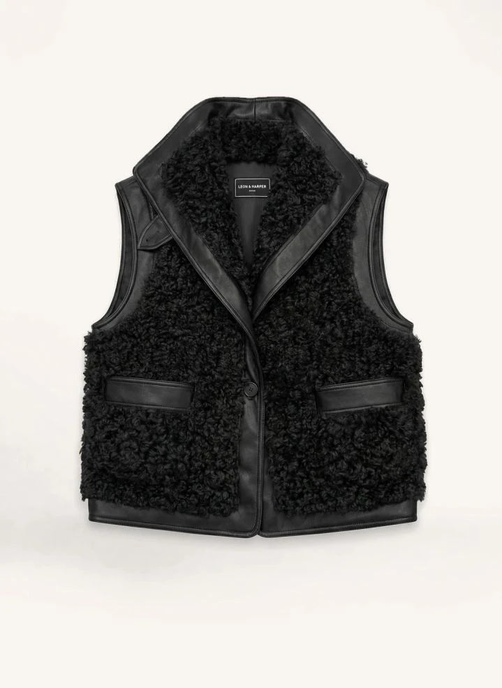Leon &amp; Harper - Vico Sleeveless Jacket | Black
