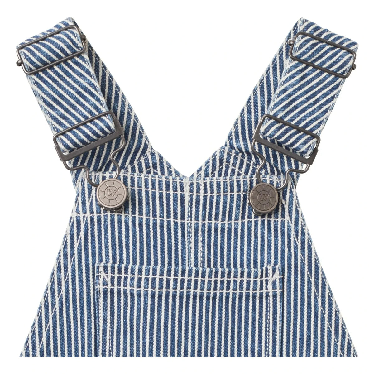 Wheat - Striped Denim Organic Cotton Jumpsuit | Blue