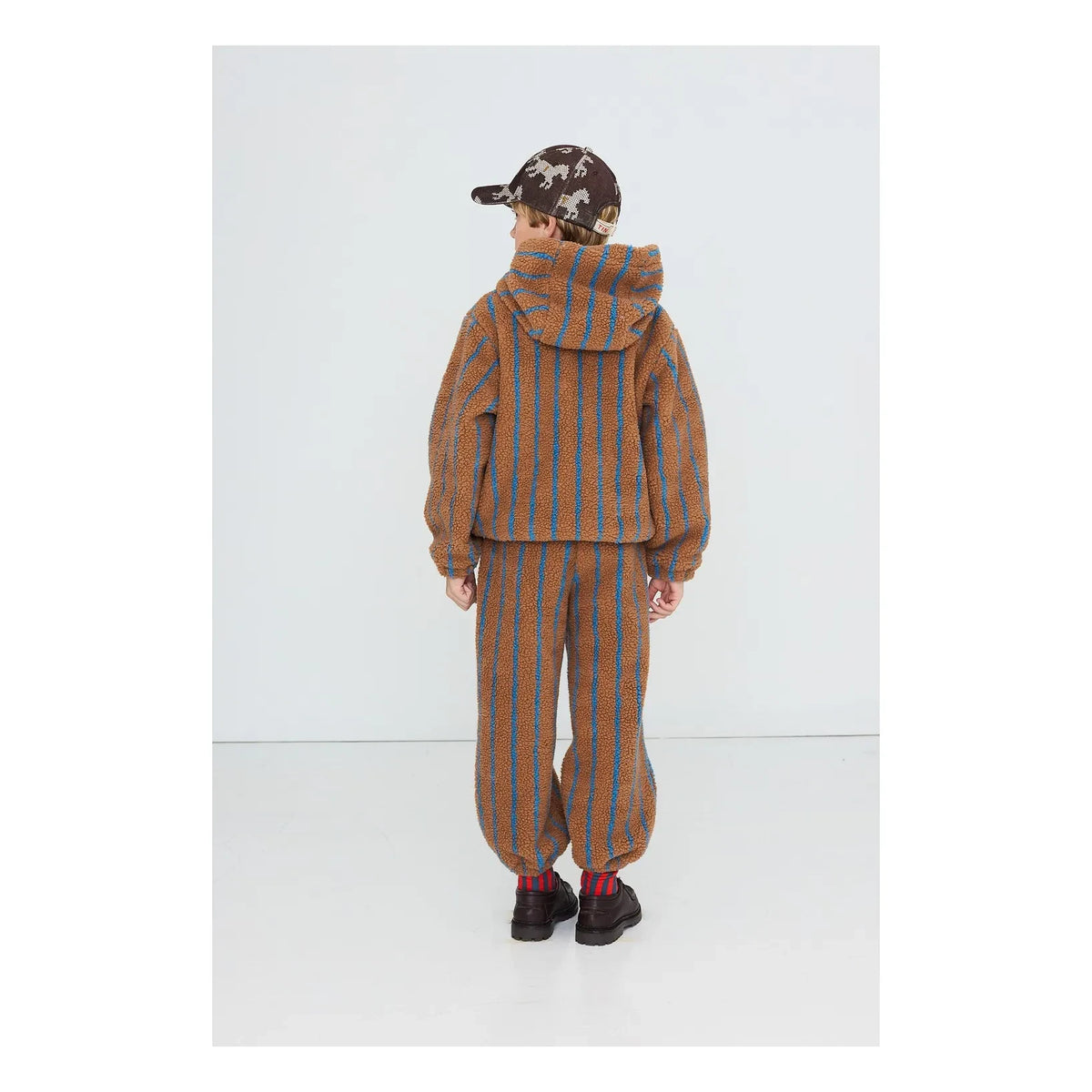 Tinycottons - Striped Sherpa Style Jacket | Brown