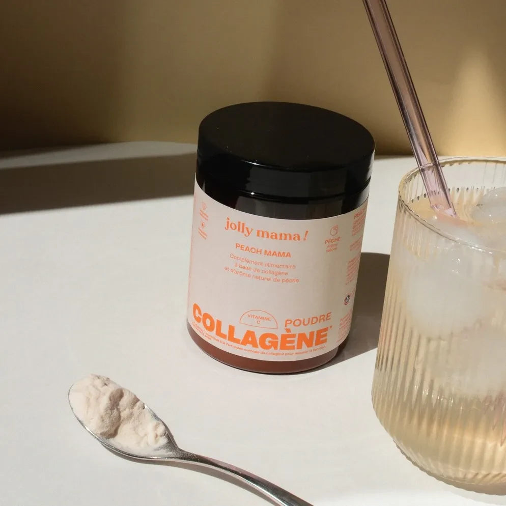 Jolly Mama - Marine collagen powder, peach flavored - 126 g