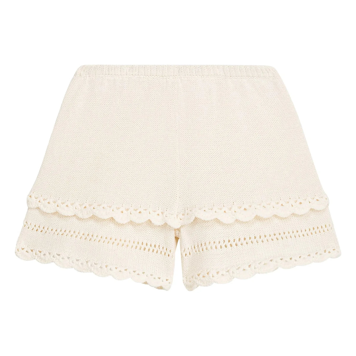 Louise Misha - Mekylane Checked Perforated Shorts | Cream
