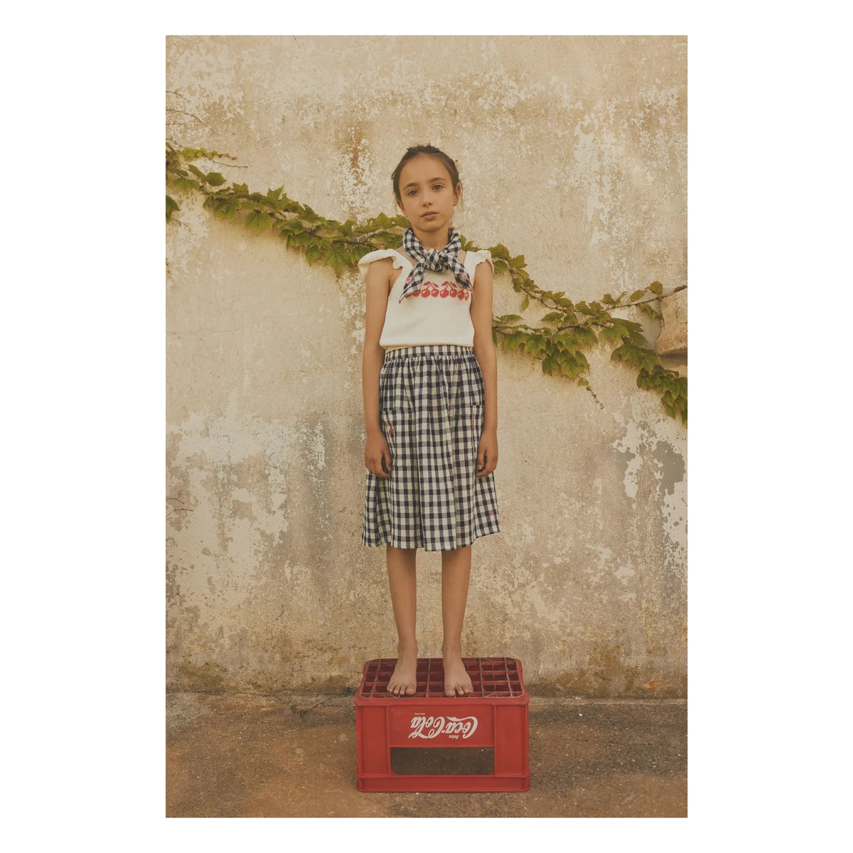 Tocoto Vintage - Cherry Jacquard Top | White