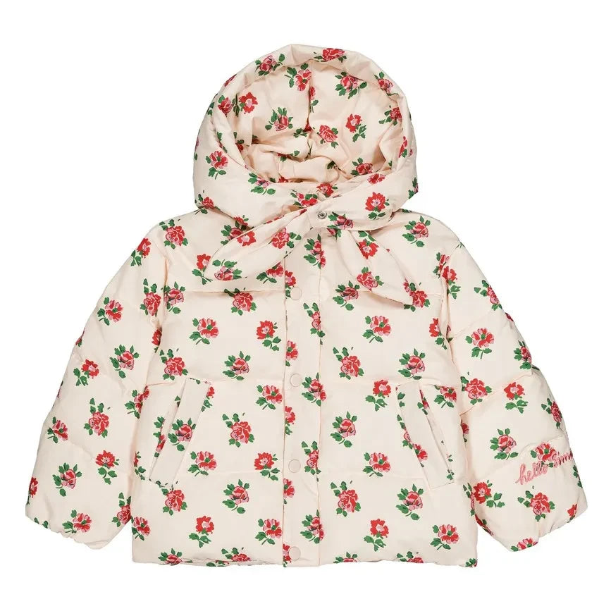 Hello Simone - Alixa Flower Patterned Padded Jacket | Cream