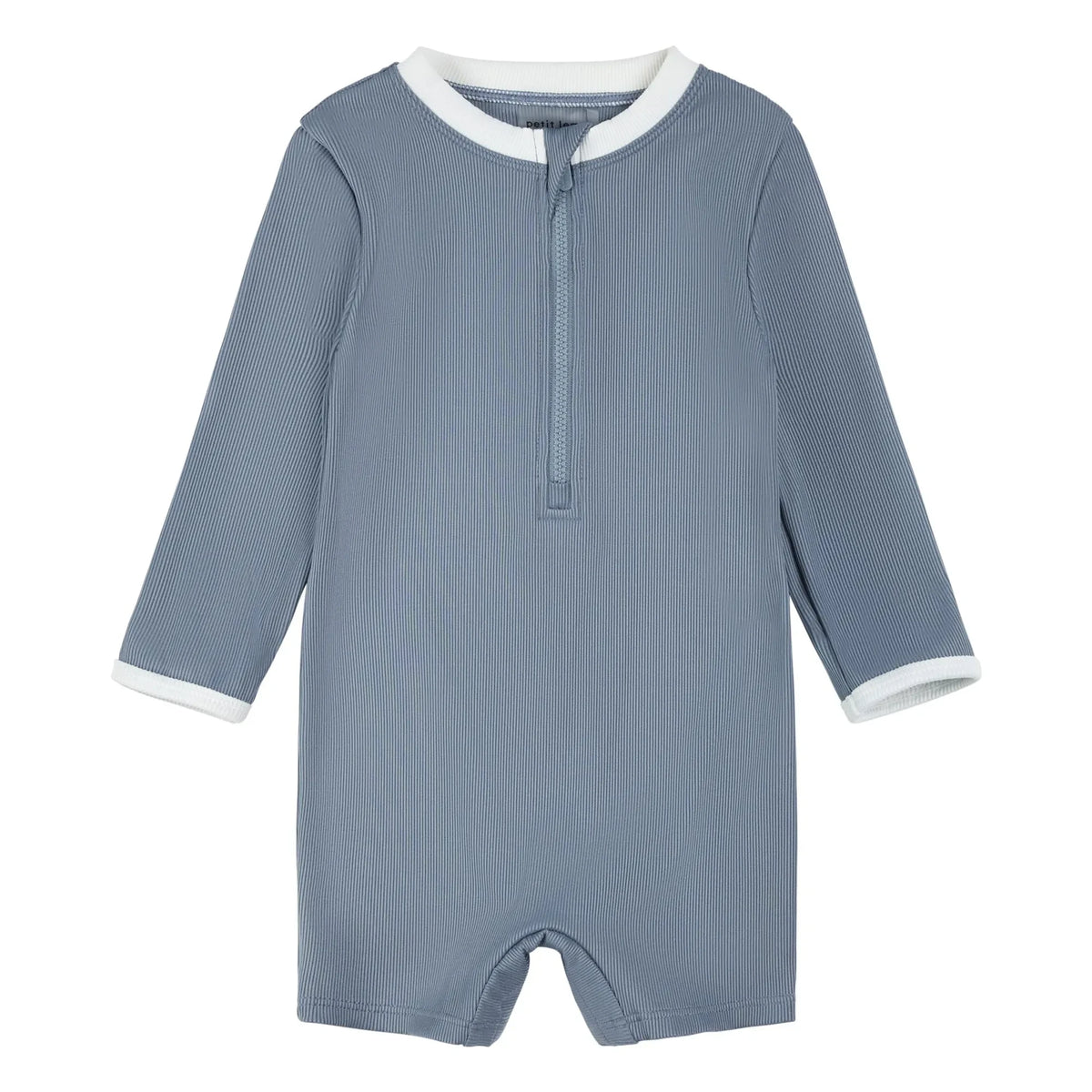 Petit Lem - Textured Recycled Fiber UV Protection Jumpsuit Shorts | Blue