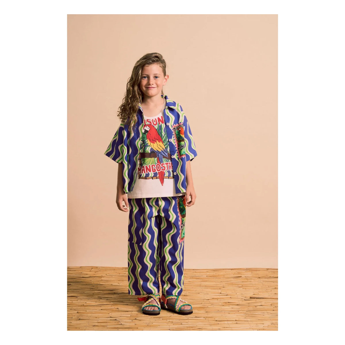 Maison Mangostan - Wave Parrot Shirt | Blue