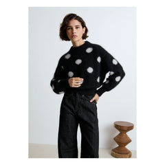 Surprise Paris - Jane Mohair Polka-Dot Sweater | Black