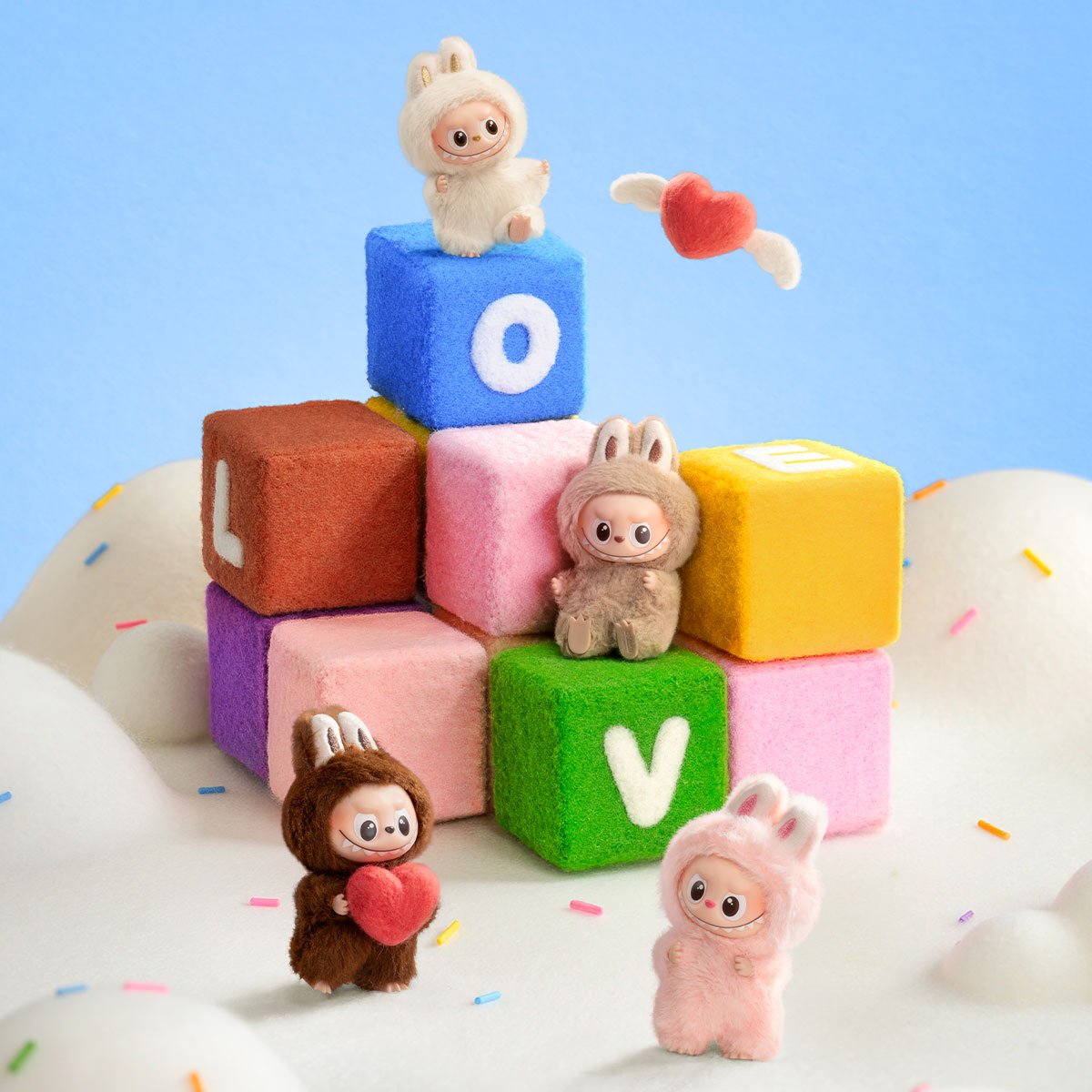 Pop Mart - Original The Monsters Pin For Love Plush Keychain A-M