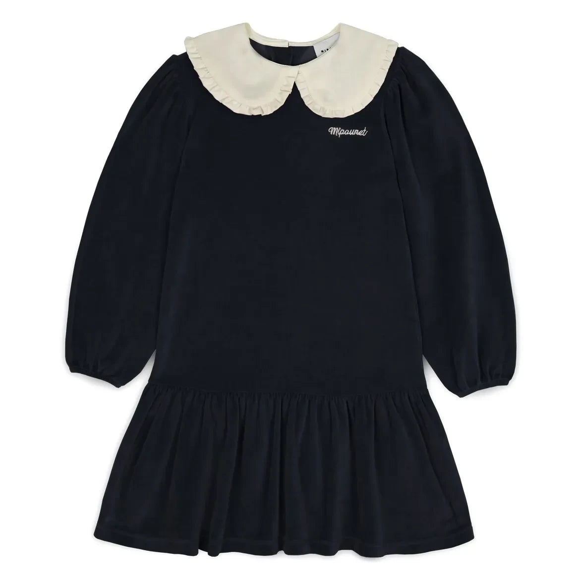 Mipounet - Margot Velvet Peter Pan Collar Dress | Night Blue