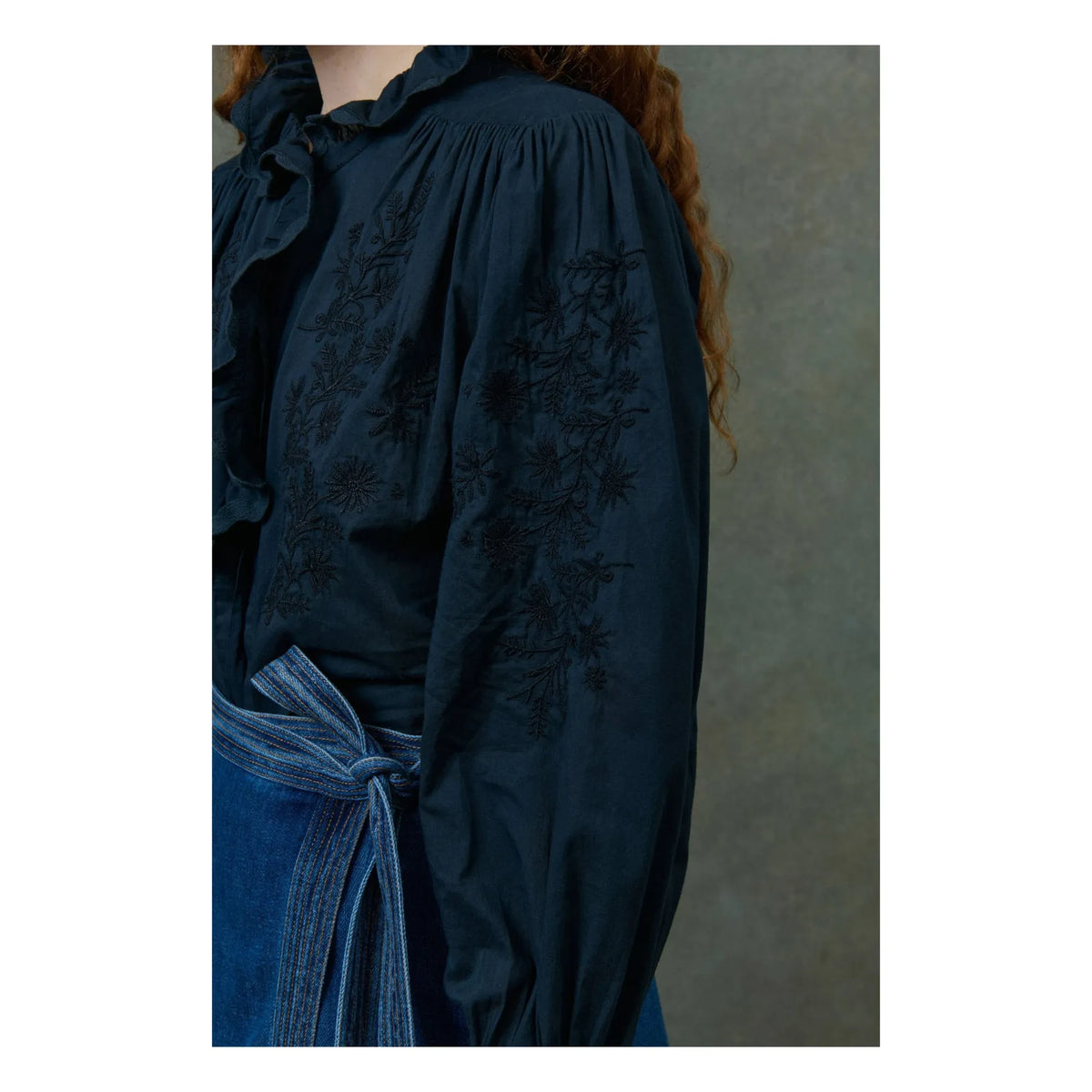 Louise Misha - Cora Organic Cotton Voile Blouse - Women's Collection | Black