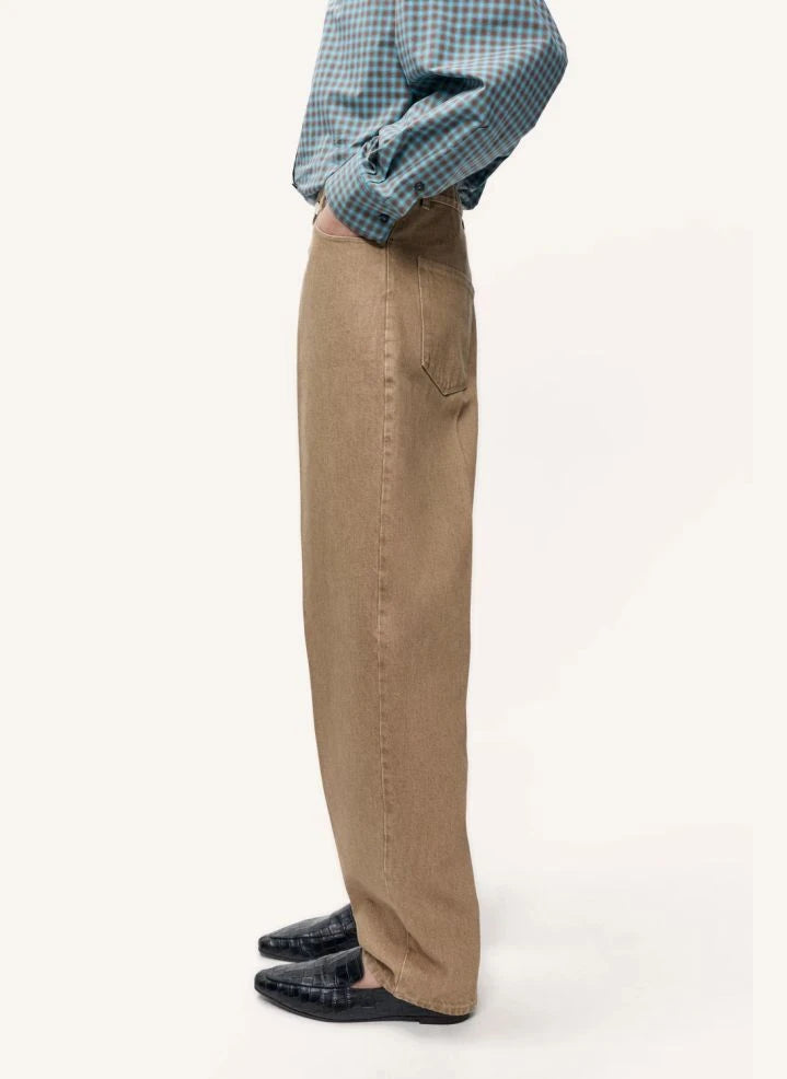 Cordera - Carrot Fit Cotton Trousers | Beige