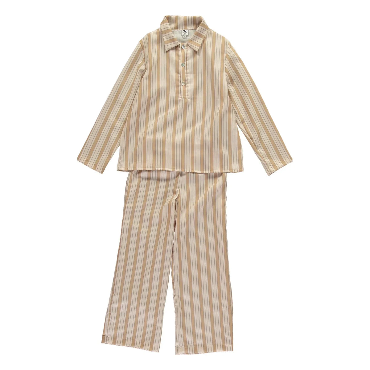 Risu Risu - Navigo Striped Organic Cotton Pajamas | Natural