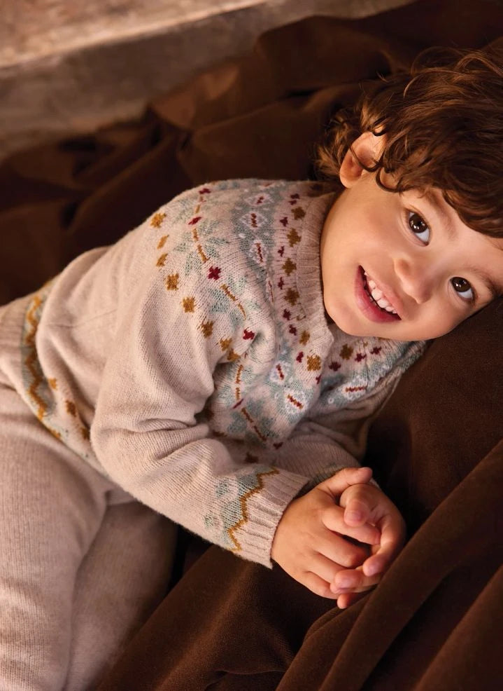 Bonton - Toudou Cardigan and Tights Set | Chalk