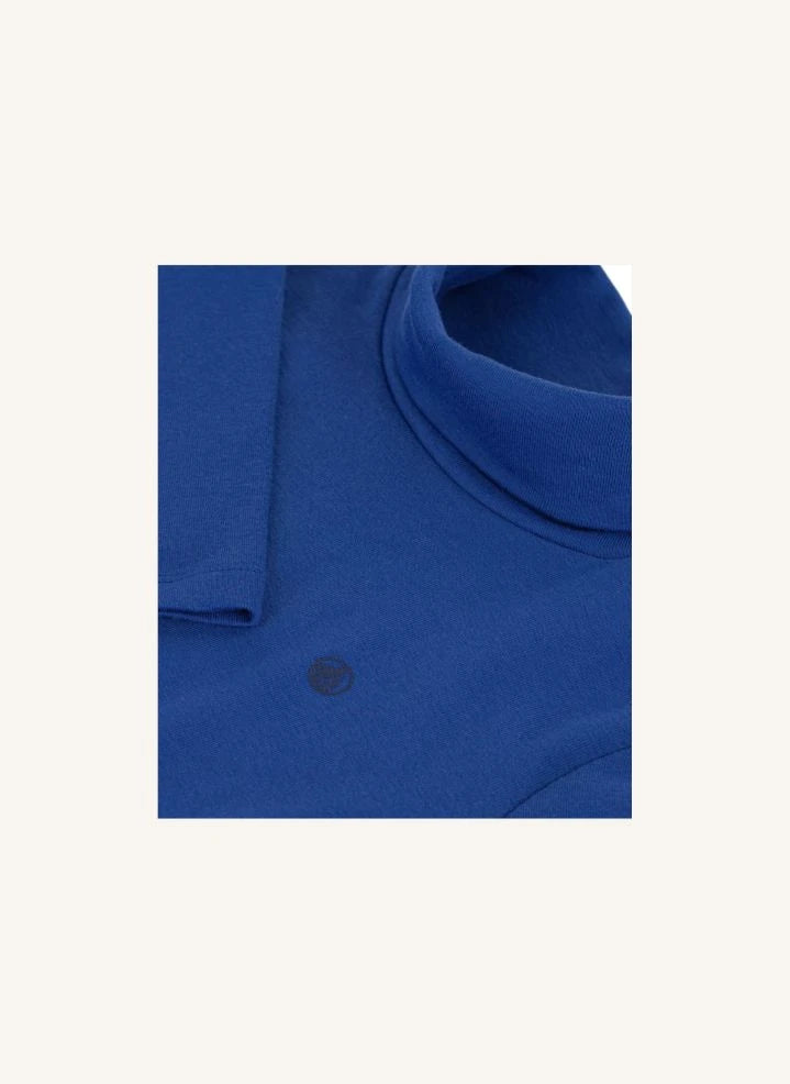 Petit Bateau - Organic cotton logo turtleneck top | Blue