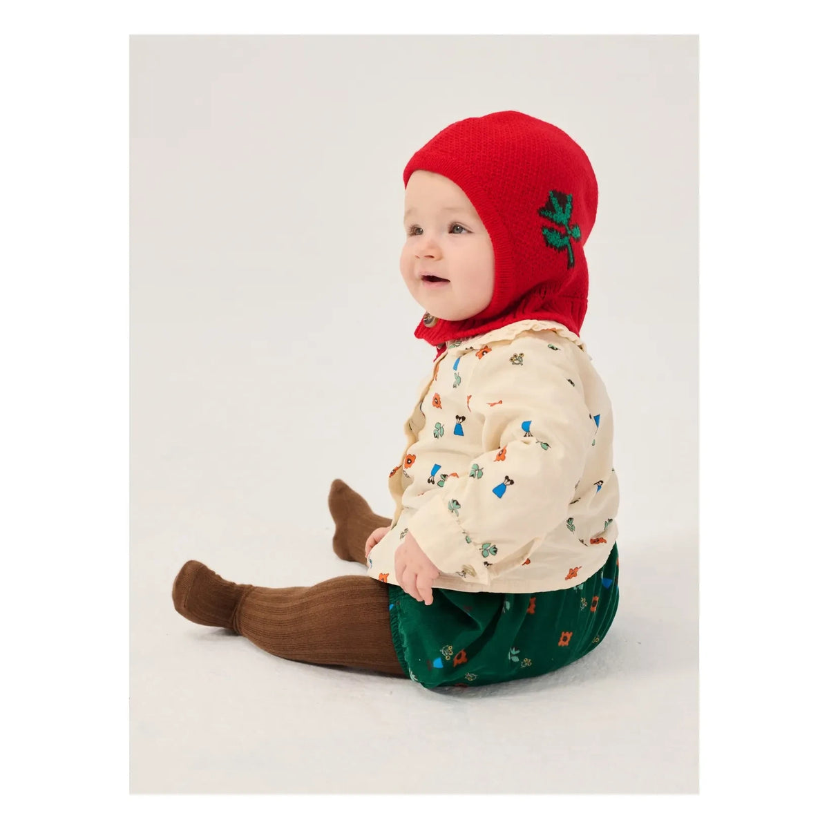 Bobo Choses - Flower Patterned Corduroy Organic Cotton | Green