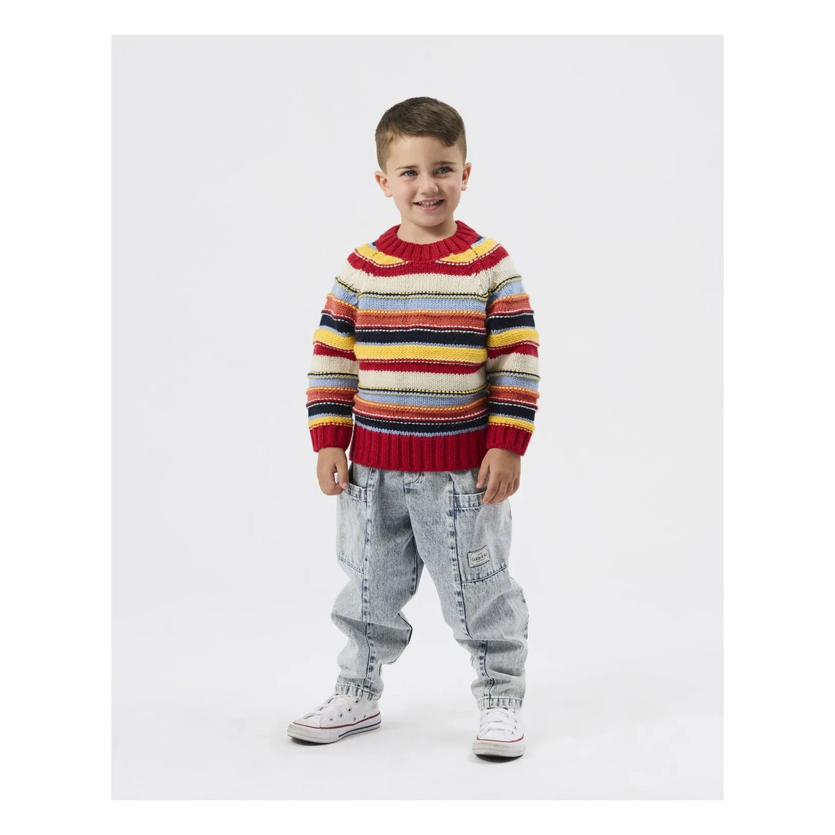 Goldie + Ace - Striped Sweater | Red