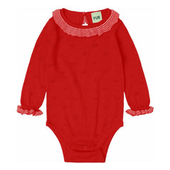 FUB - Merino wool ruffle bodysuit | Red