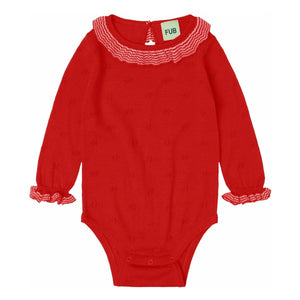 FUB - Merino wool ruffle bodysuit | Red