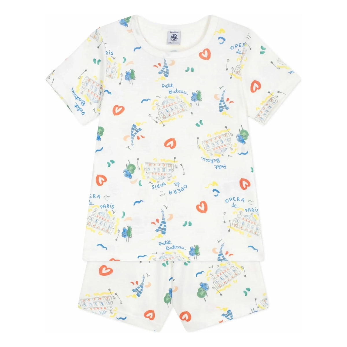 Petit Bateau - Opera Shorts Pajamas | White