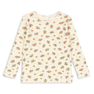 Konges Sløjd - Minnie Floral Pointelle T-Shirt, Organic Cotton | Cream