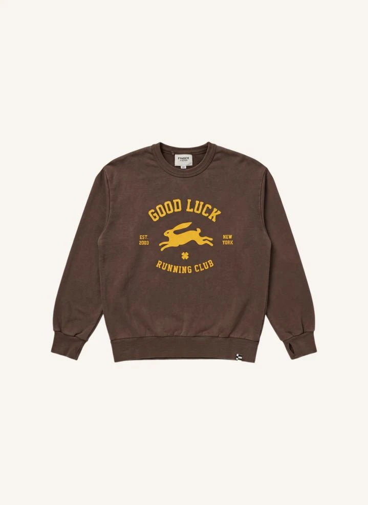 Finger in the nose - "Blow Good Luck" Organic Cotton Sweatshirt | Chocolate