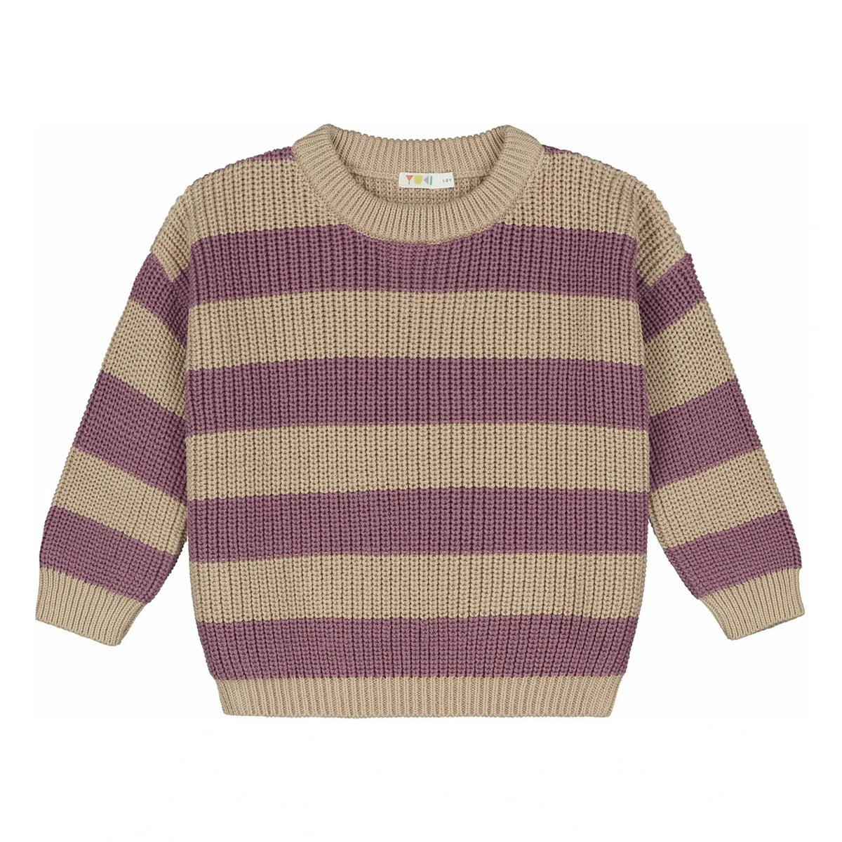 Yuki - Striped Organic Cotton Sweater | Sand