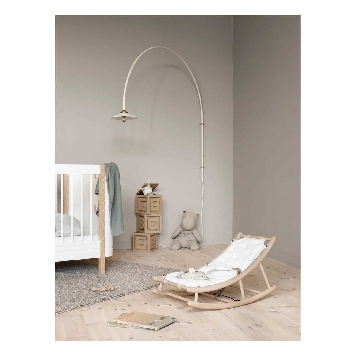 Oliver Furniture - Oak Baby and Toddler Rocking Chair | White