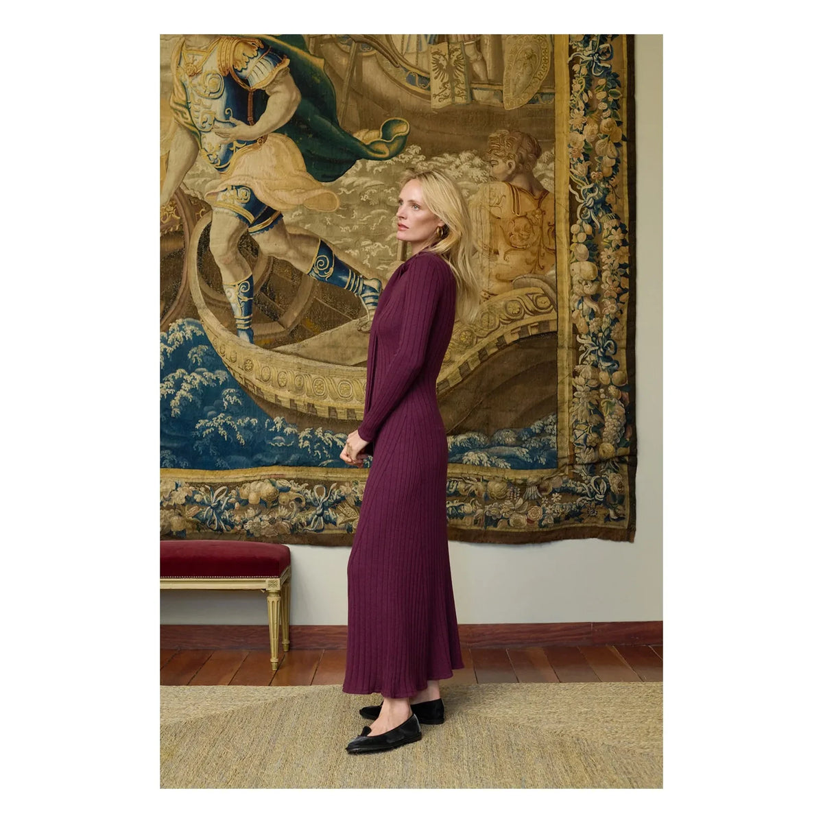 Maria de la Orden - Madeleine Laine Dress | Burgundy