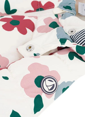 Petit Bateau - Baby Floral Puffer Jacket | Ecru