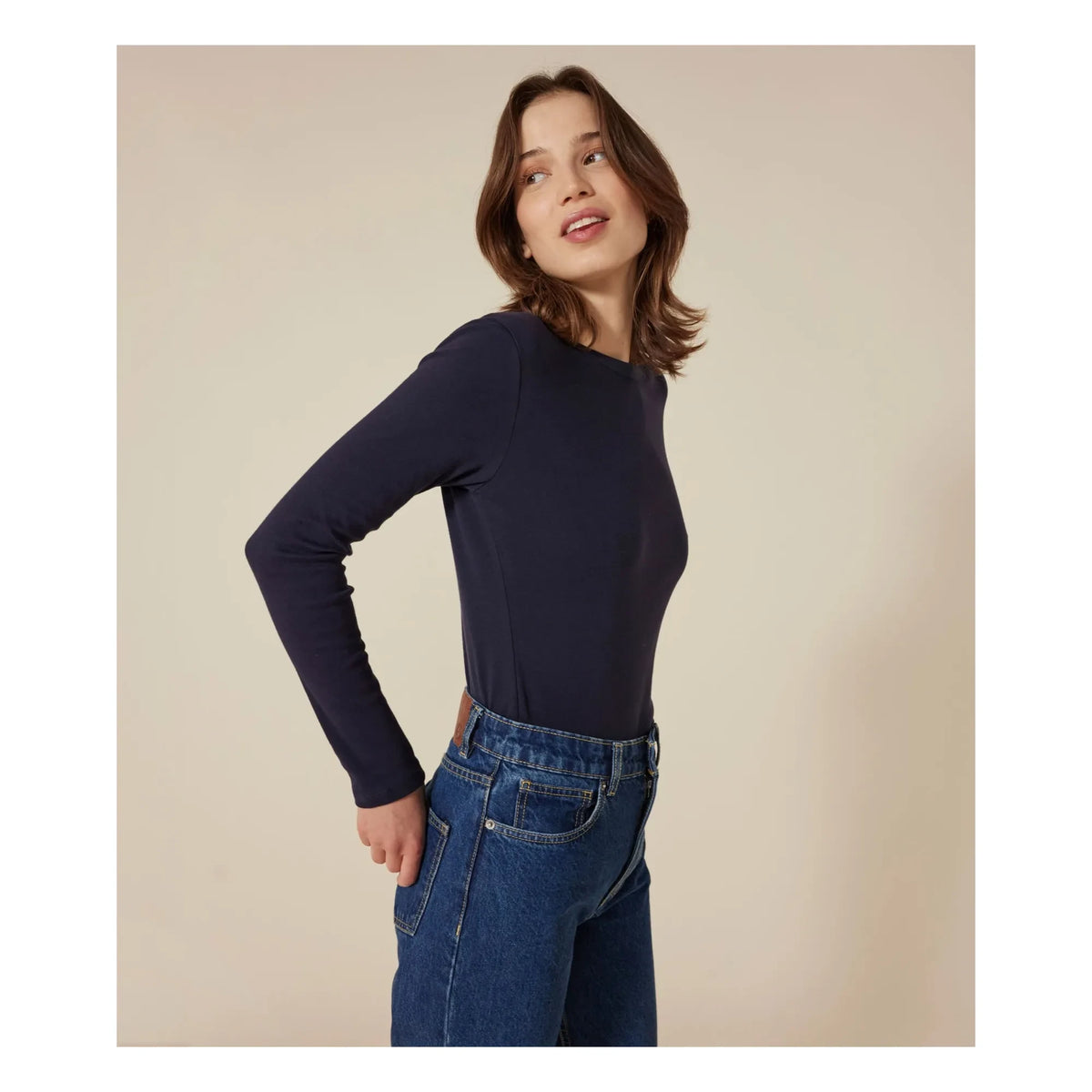Petit Bateau - The Iconic Long Sleeve T-Shirt - Women's Collection | Navy Blue