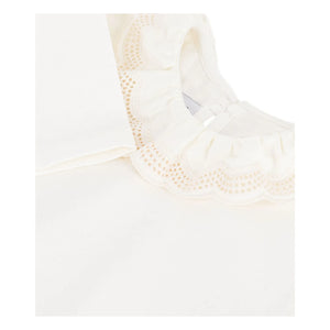Petit Bateau - Organic Cotton Ruffled Collar T-shirt | White