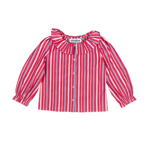 Club Trésor - Striped Pierrot Blouse | Pink