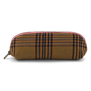 Rose in April - Gaston Checked Pencil Case | Brown