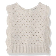 1+ in the family - Paris Sleeveless Merino Wool Sweater | Ecru