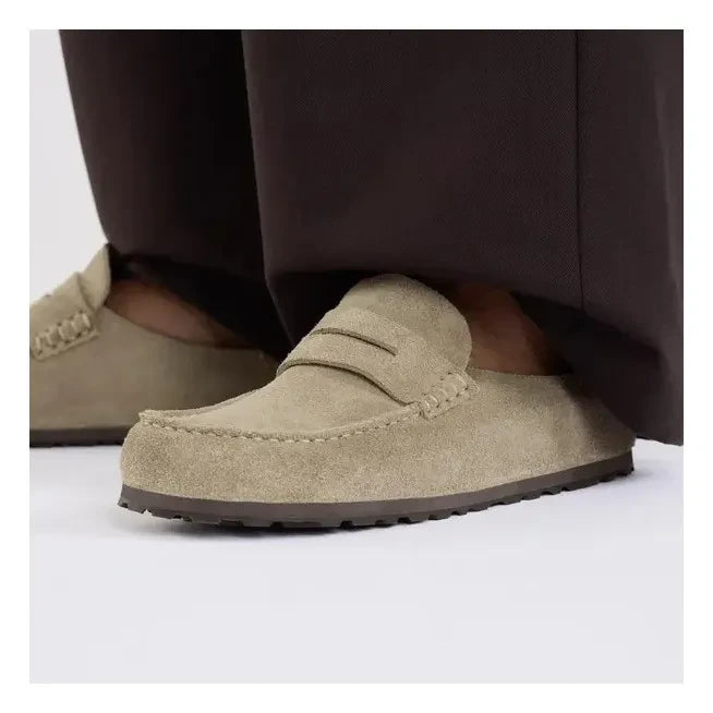 BIRKENSTOCK - Naples Suede Mules | Earth Brown