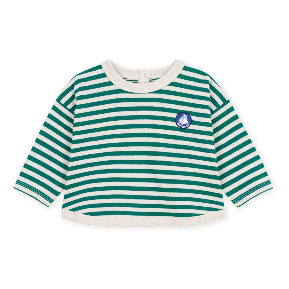 Petit Bateau - Striped Organic Cotton Baby T-Shirt | Green
