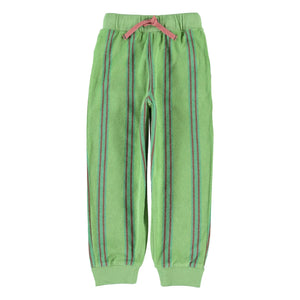 Piupiuchick - Organic Cotton Terry Textured Striped Jogger Trousers | Green