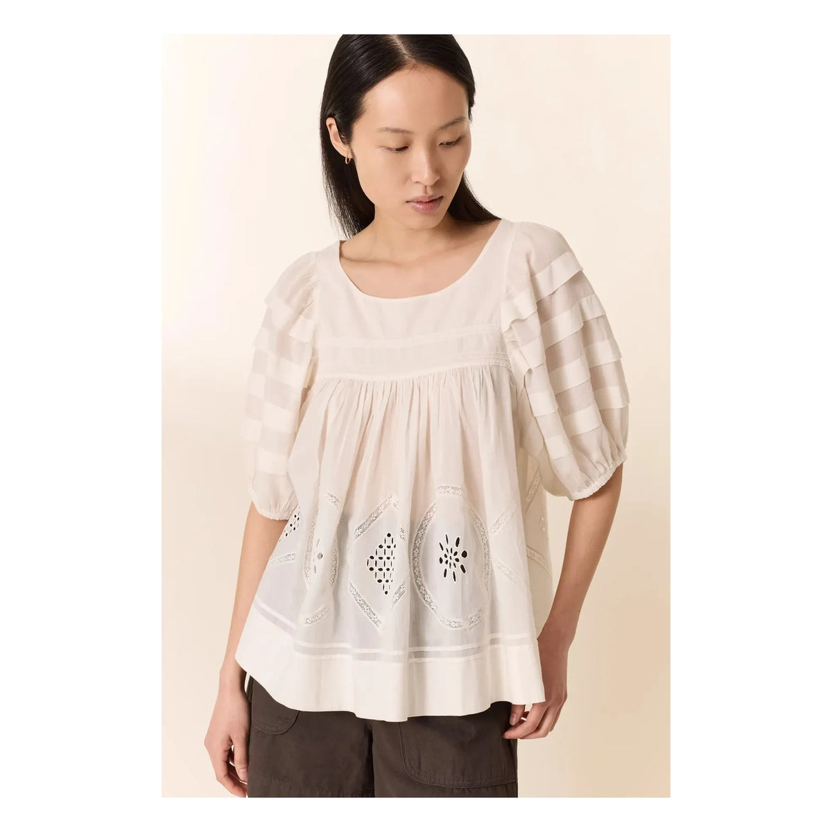 Leon & Harper - Cindie Organic Cotton Blouse | White