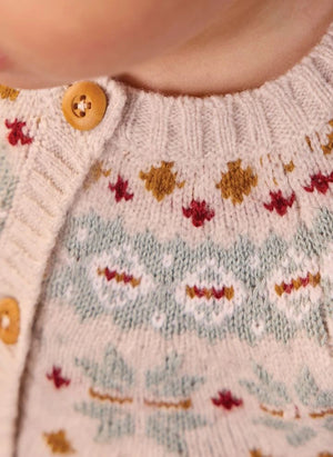 Bonton - Toudou Cardigan and Tights Set | Chalk