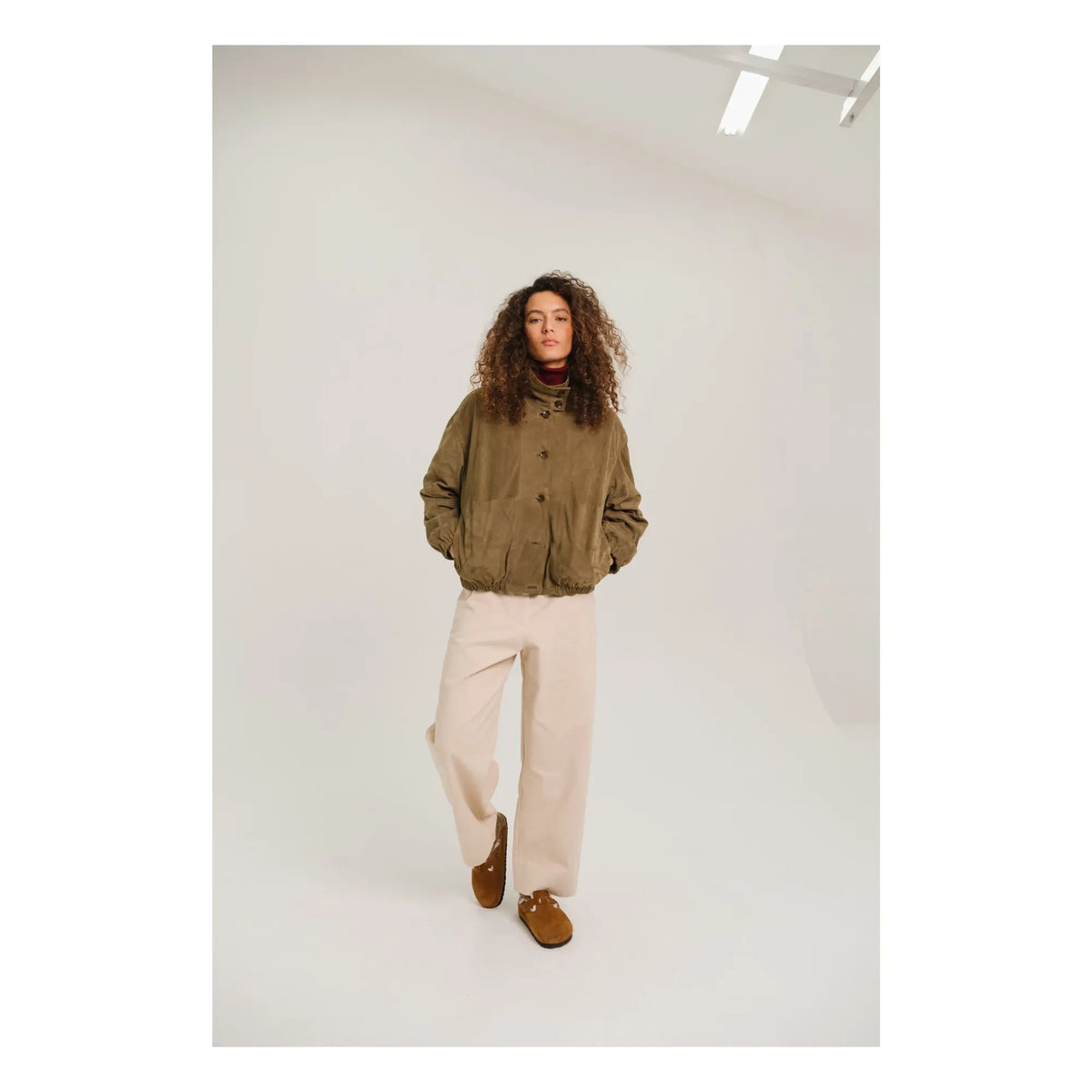 Sacrécoeur - Lise Leather Jacket | Khaki