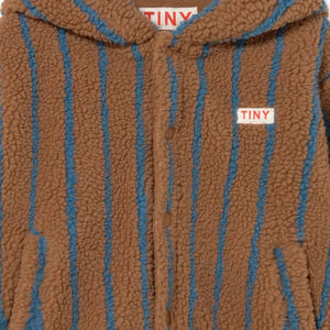Tinycottons - Striped Sherpa Style Jacket | Brown