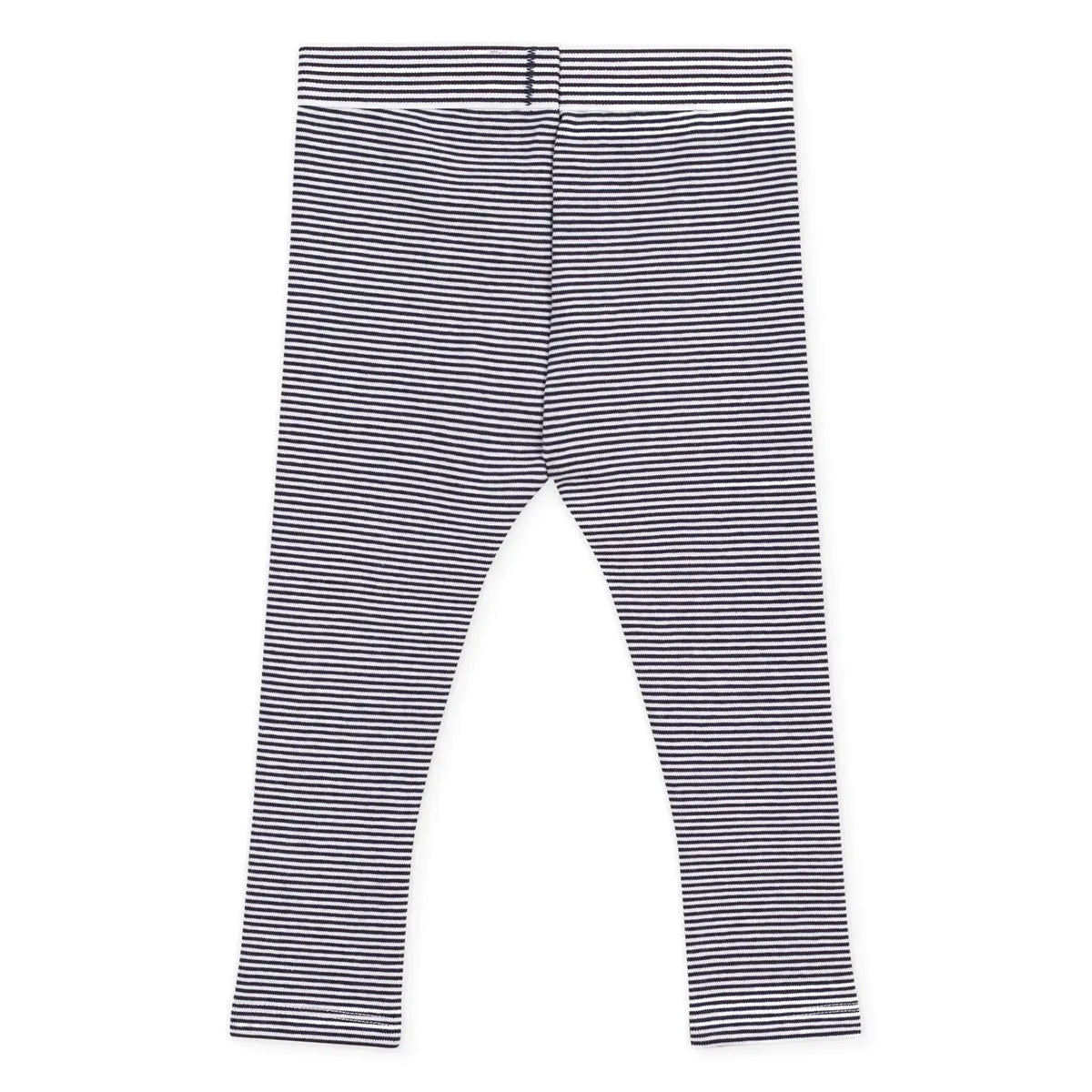 Petit Bateau - Striped Organic Cotton Leggings | Navy
