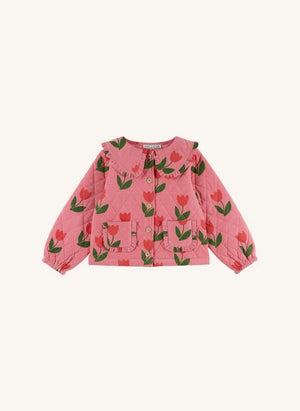 Emile et Ida - Velvet Tulip Quilted Jacket | Pink