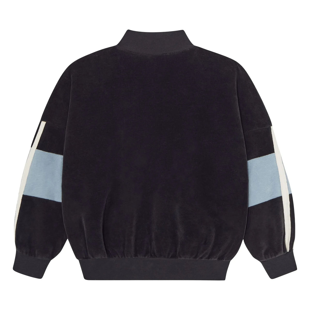 The Campamento - Color-blocked velvet sweatshirt | Charcoal gray