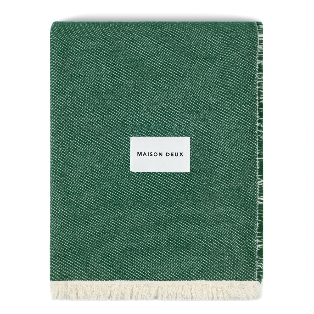 Maison Deux - Checked cotton blanket | Dark green