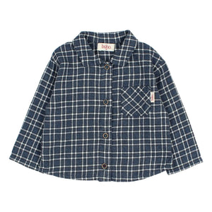 Búho - Baby checkered shirt | Navy Blue
