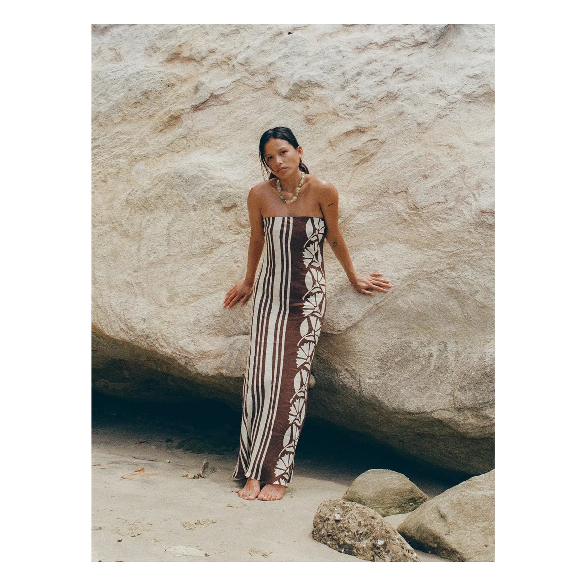 Soleil Soleil - Maeve Clove Coconut Linen Dress | Brown