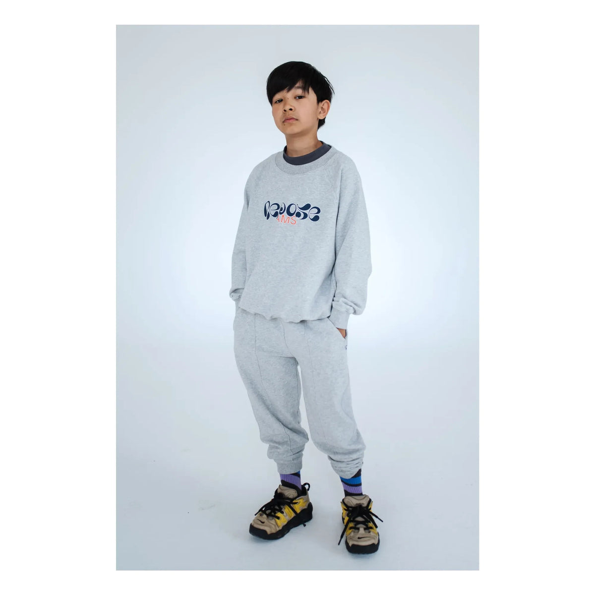 Repose AMS - Organic Cotton Logo Sweatshirt | Gray Melange