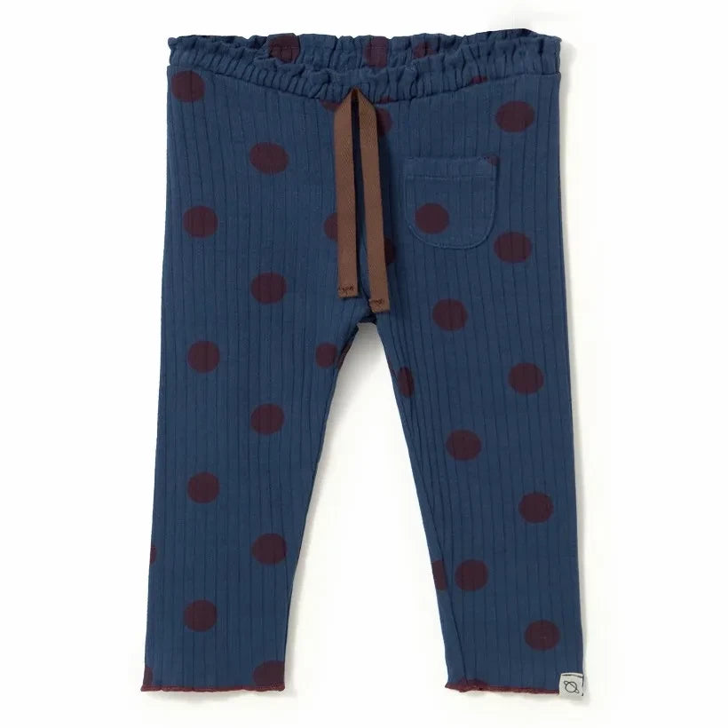 Cozmo - Mika Ribbed Leggings Organic Cotton Polka Dot | Navy